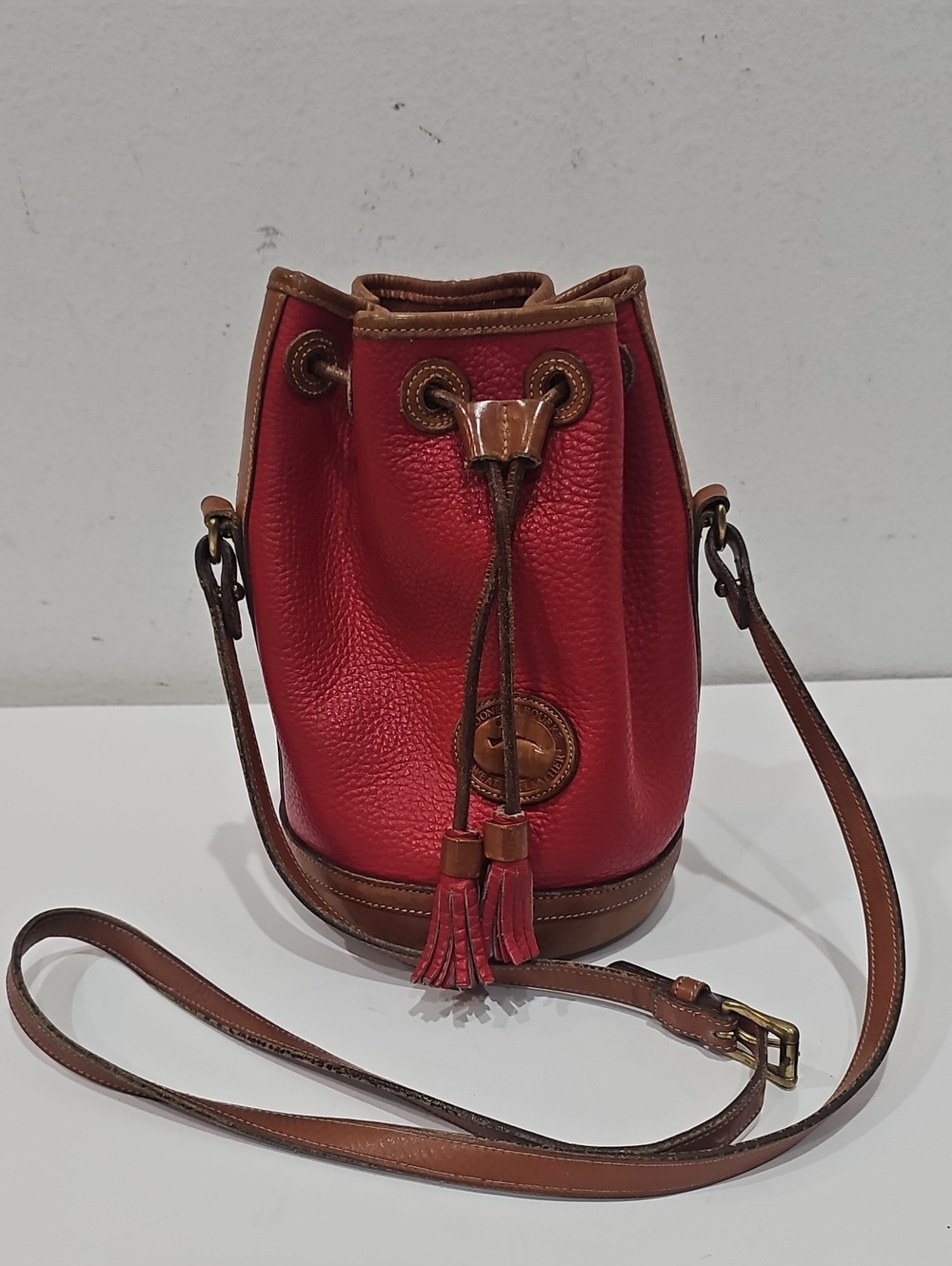 Vintage Dooney and Bourke red bucket bag